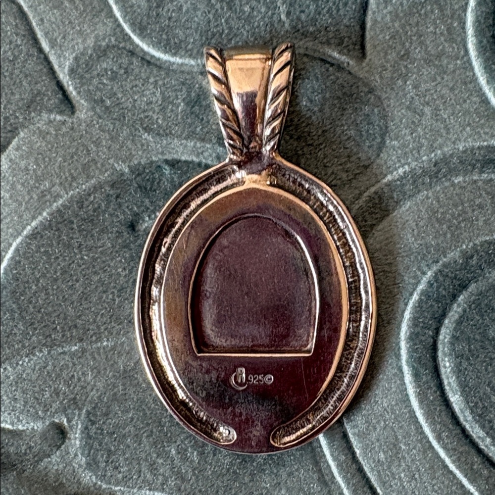 NWOT Carolyn Pollack / Sincerely Southwest Inlaid Silver/Turquoise/Black Pendant - Picture 6 of 13